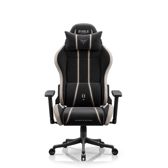 Fotel gamingowy materiałowy Small Size, czarno-beżowy: Diablo X-One 2.0 Camel Black 2