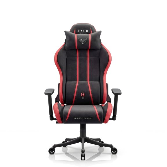 Fotel gamingowy materiałowy Small Size, czarno-czerwony: Diablo X-One 2.0 Bloody Mary 2