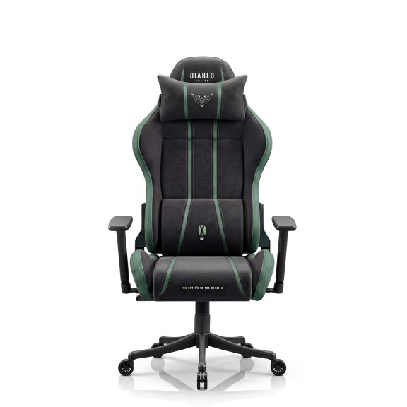 Fotel gamingowy materiałowy Small Size, czarno-zielony: Diablo X-One 2.0 Forest Green 2