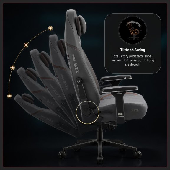 Fotel gamingowy materiałowy szary, Normal: Diablo X.Eye Prime Stone Grey 10