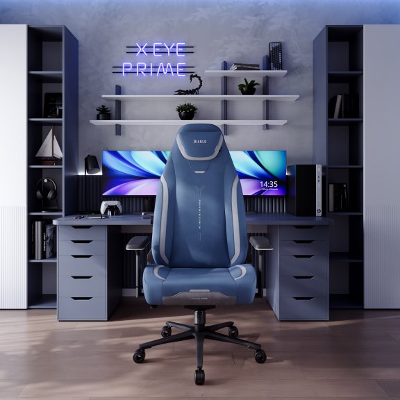 Fotel gamingowy niebieski z magnetycznym zagłówkiem Normal Size: Diablo X-Eye Prime Meta Ocean 3