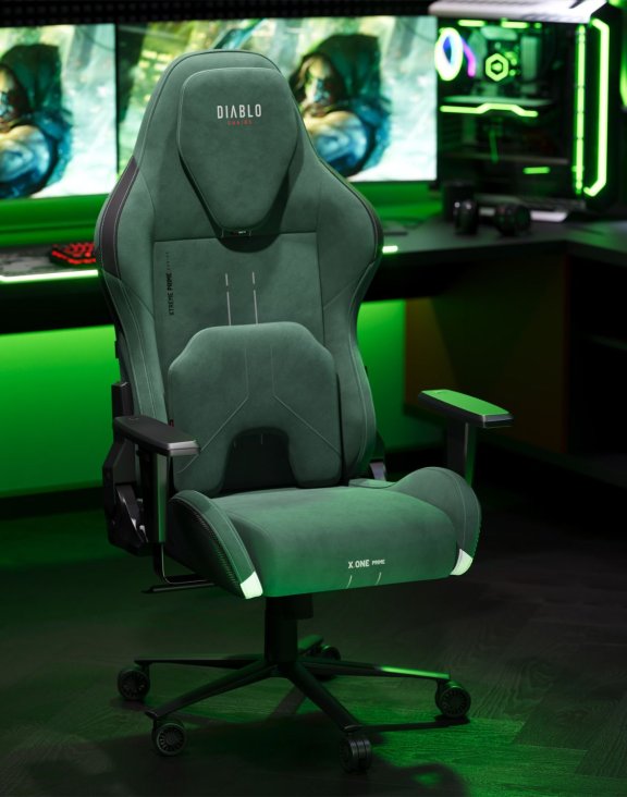 zielony fotel gamingowy, diablo, prime