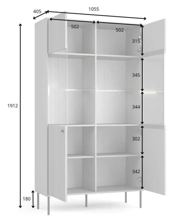 Witryna do salonu Iris 01 2D 191x106 cm