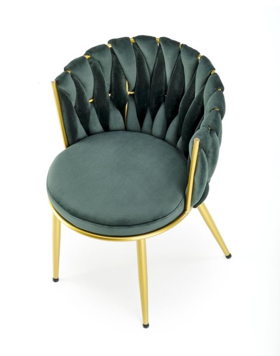 krzesło k517 zielone, tapicerowane velvet, glamour