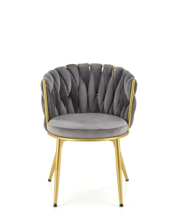 krzesło K517 popielate, tapicerowane velvet, nowoczesny design