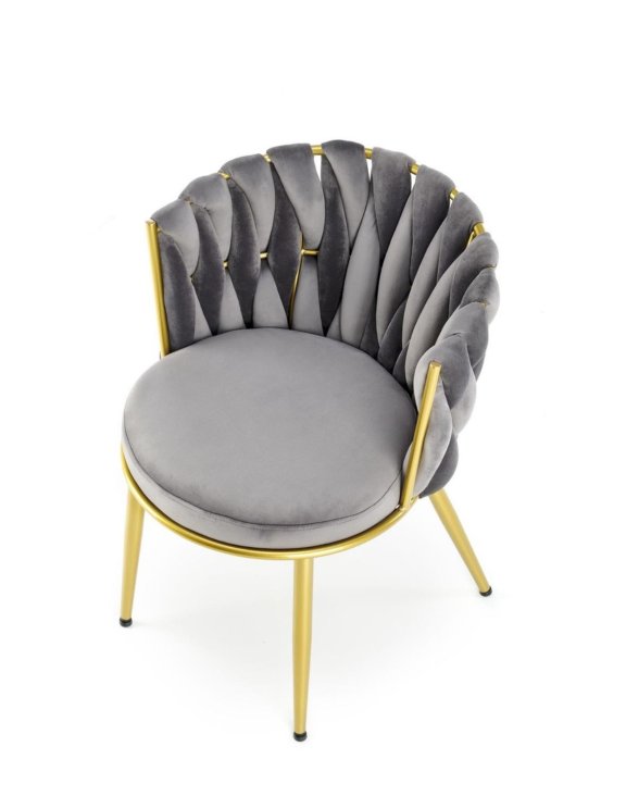 krzesło K517 popielate, tapicerowane velvet, nowoczesny design