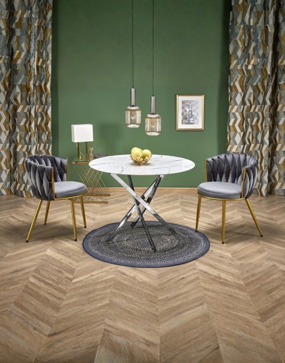 krzesło K517 popielate, tapicerowane velvet, nowoczesny design