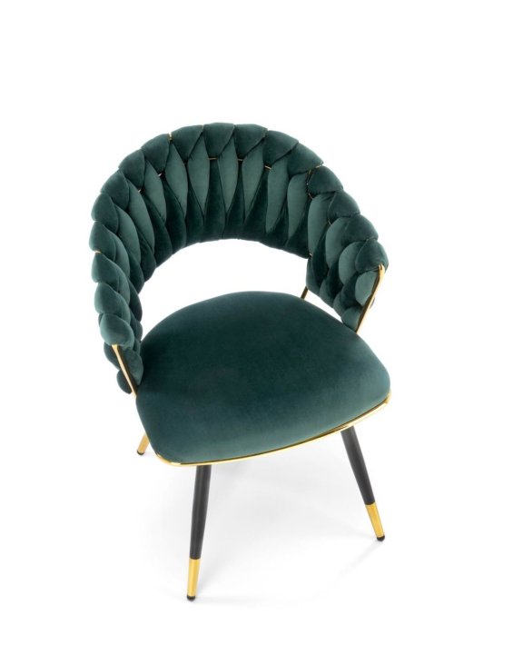 krzesło k551 zielone, tapicerowane velvet, nowoczesny design