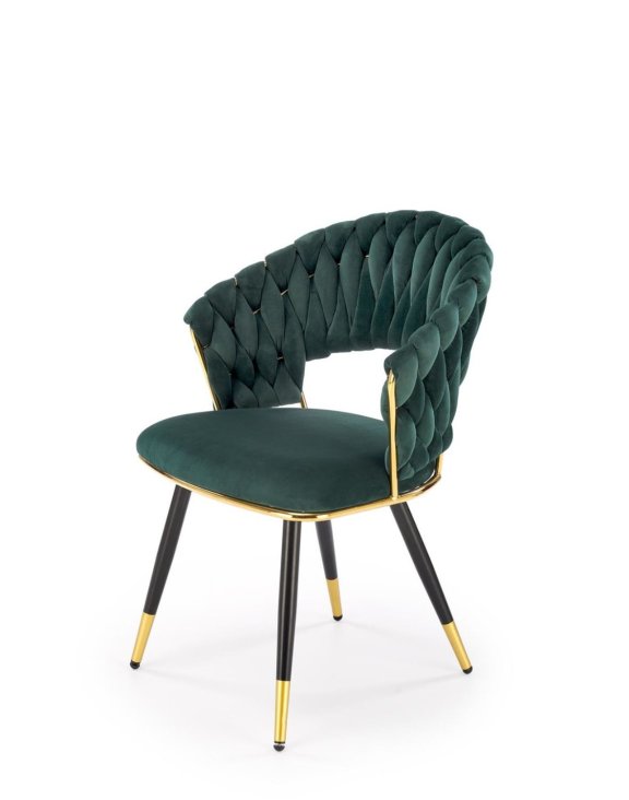 krzesło k551 zielone, tapicerowane velvet, nowoczesny design