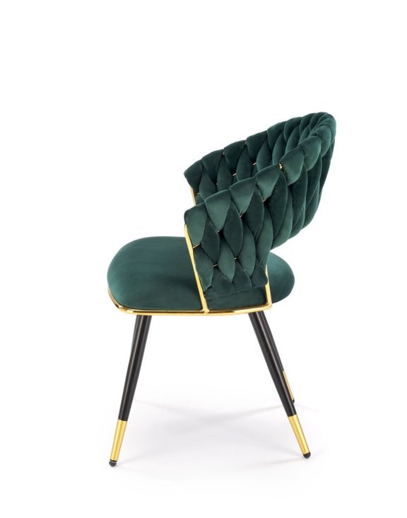 krzesło k551 zielone, tapicerowane velvet, nowoczesny design