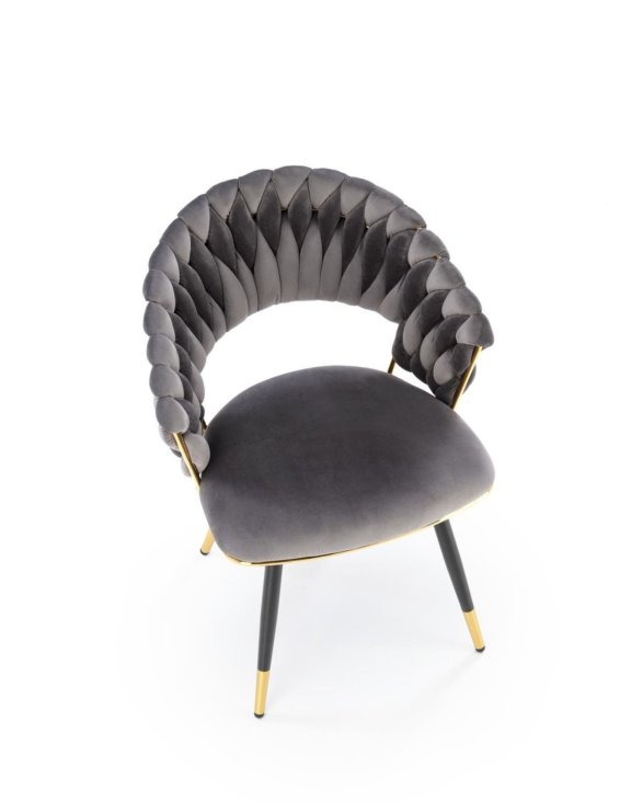 krzesło k551 popielate, tapicerowane velvet, nowoczesny design