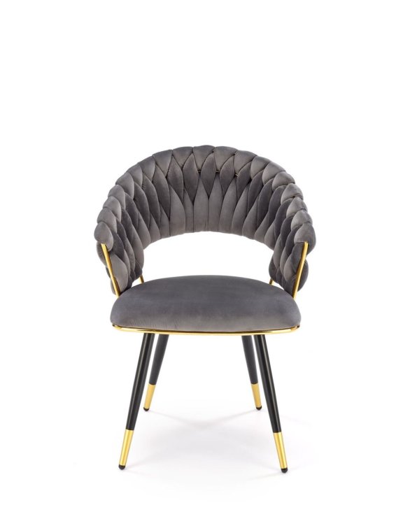 krzesło k551 popielate, tapicerowane velvet, nowoczesny design