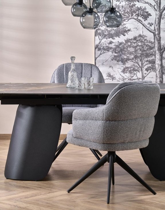 krzesło z funkcją obracania k570, boucle, szare