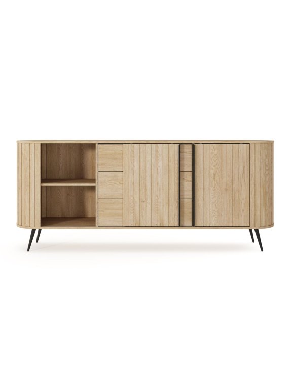 duża komoda z lamelami do salonu lovi 192 cm