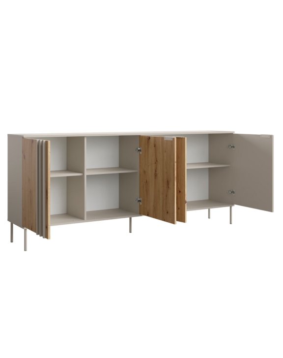 Komoda Rimini 04 z drzwiami 4D, kaszmir + dąb artisan