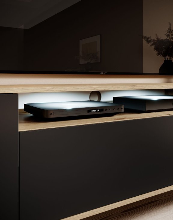 komoda rtv 200 logan dąb artisan czarny na niskch nóżkach
