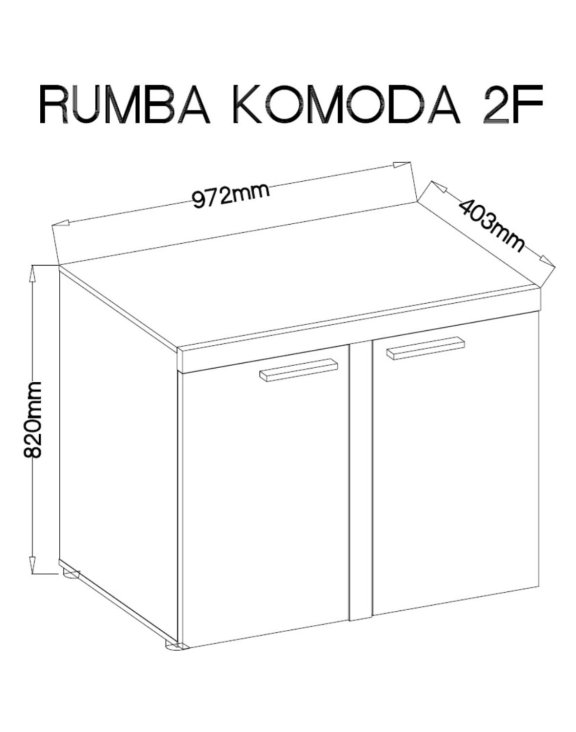 Komoda Rumba z dwiema szafkami 2F – Beż Piaskowy