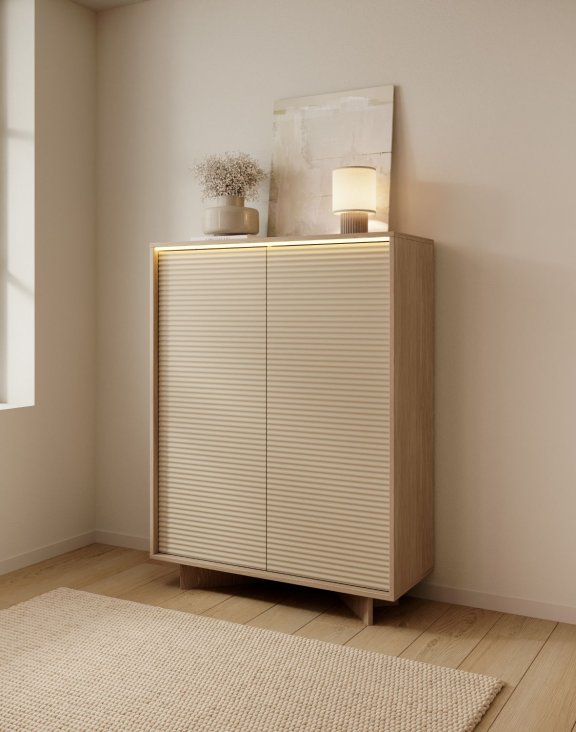 komoda wysoka semi a led cappuccino bolivar naturalny