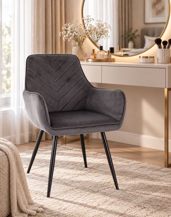 Krzesło Fig Velvet szare