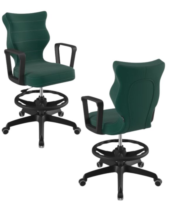 Krzesło młodzieżowe Norm z podnóżkiem, czarna podstawa, rozmiar 6 (wzrost 159 - 188 cm)