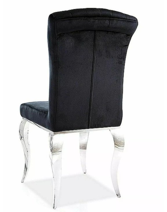 Krzesło do jadalni Prince Velvet Czarny, Chrome (3428 AB, 3430C) - Outlet