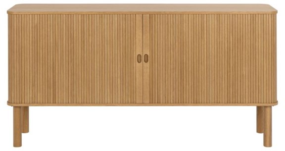 Komoda drewniana do salonu Langley (23284), dąb, z lamelami