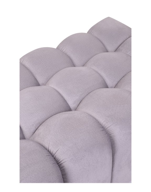 duża pufa do salonu lazaro, tapicerowana, jasnoszara