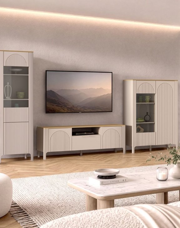 Witryna Marbella MA-3 kaszmir/dąb vicenza