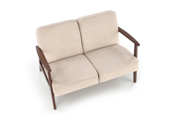sofa dwuosobowa do salonu milano 2s, retro, beżowa