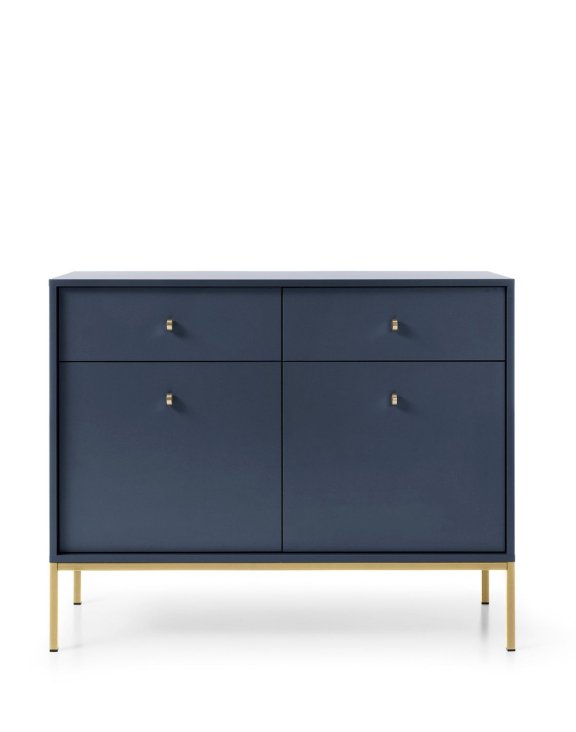 komoda mono granatowa z szufladami (mksz104), navy/gold