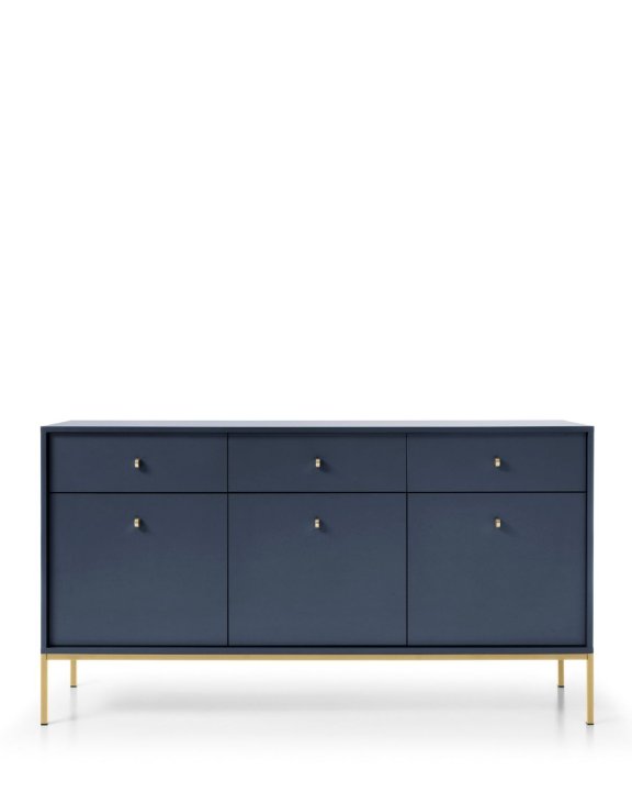 komoda mono granatowa z szufladami (mksz154), navy/gold