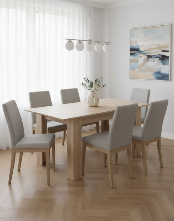 stół rozkładany do jadalni palermo 120-160x80 cm, dąb naturalny