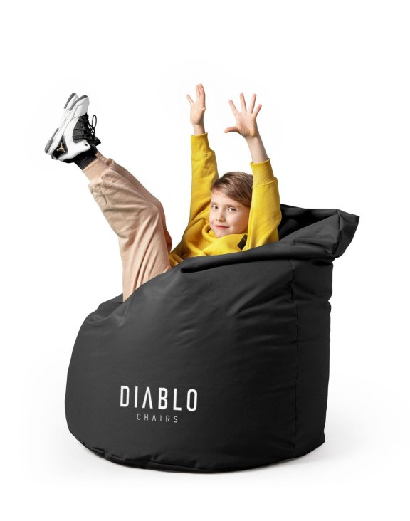worek sako,pufa dla dzieci diablo, czarna pufa