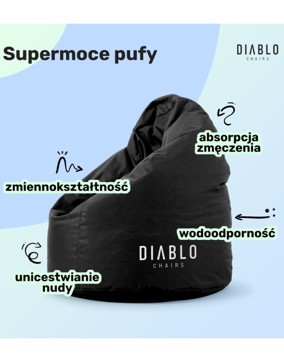 worek sako,pufa dla dzieci diablo, czarna pufa