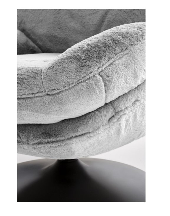 fotel wypoczynkowy shell szary, obrotowy 360°, nowoczesny design