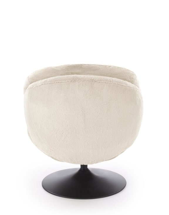 fotel wypoczynkowy shell kremowy, obrotowy 360°, nowoczesny design