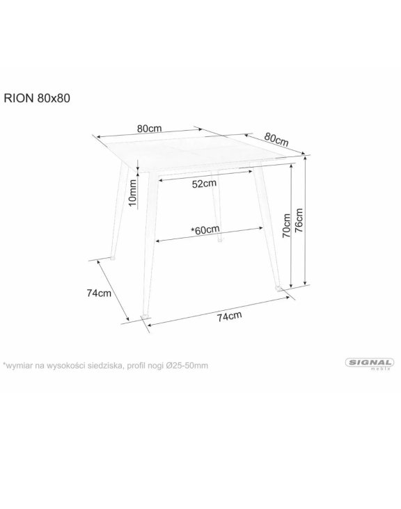Stół kwadratowy Rion 80 – ceramika Travertine