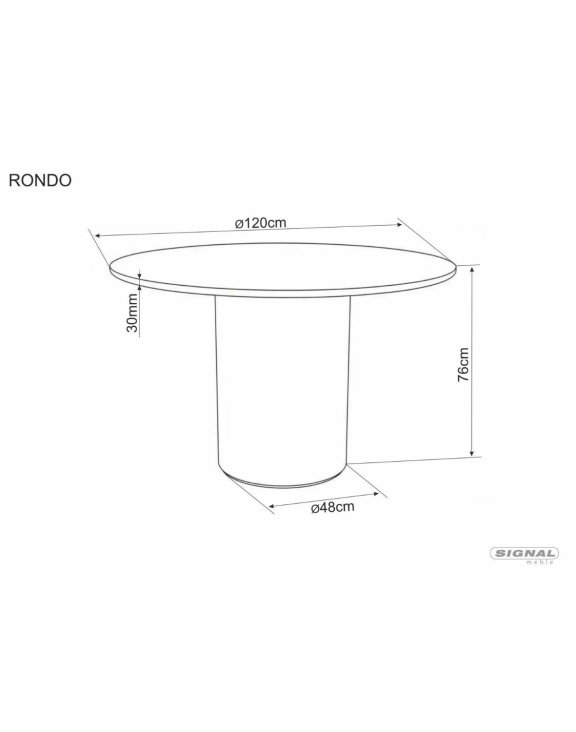 Stół do jadalni z ceramicznym blatem Rondo Ceramic 120 cm
