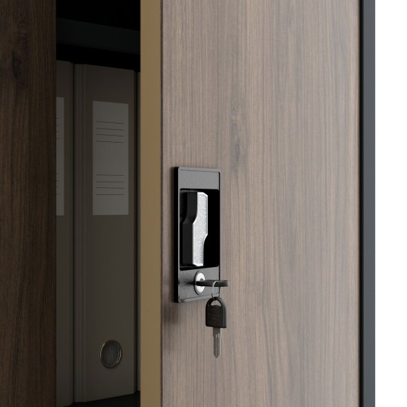 Szafa biurowa metalowa wysoka na dokumenty antracytowa/orzech, 900x1950x400 mm: JAN H Eco Design 16