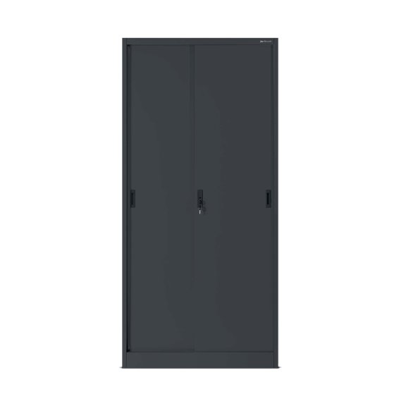 Szafa biurowa metalowa z drzwiami przesuwnymi antracytowa, 900x1850x400 mm: KUBA 5