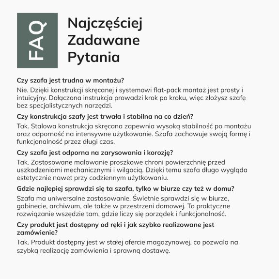 Szafa biurowa na dokumenty z 4 półkami szara/dąb sonoma, 900x1850x400 mm: JAN Eco Design 10