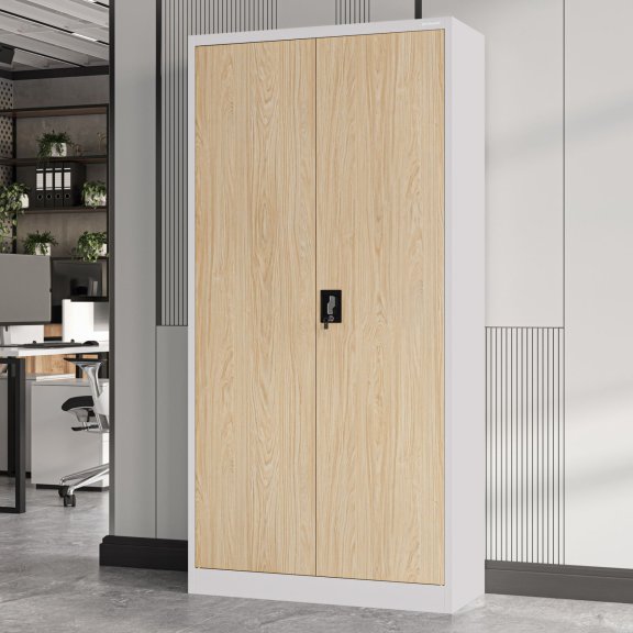 Szafa biurowa na dokumenty z 4 półkami szara/dąb sonoma, 900x1850x400 mm: JAN Eco Design 2