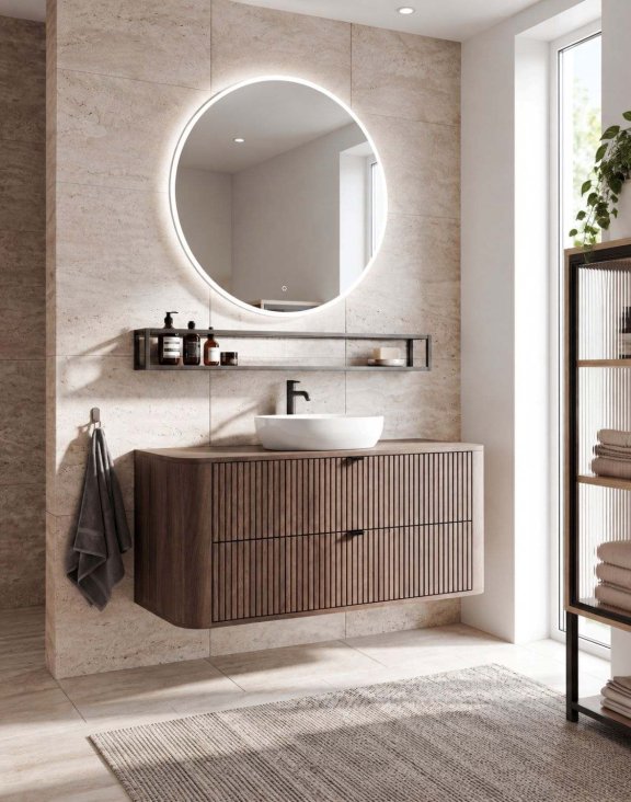 Wisząca szafka łazienkowa Lando 120 cm orzech elegant