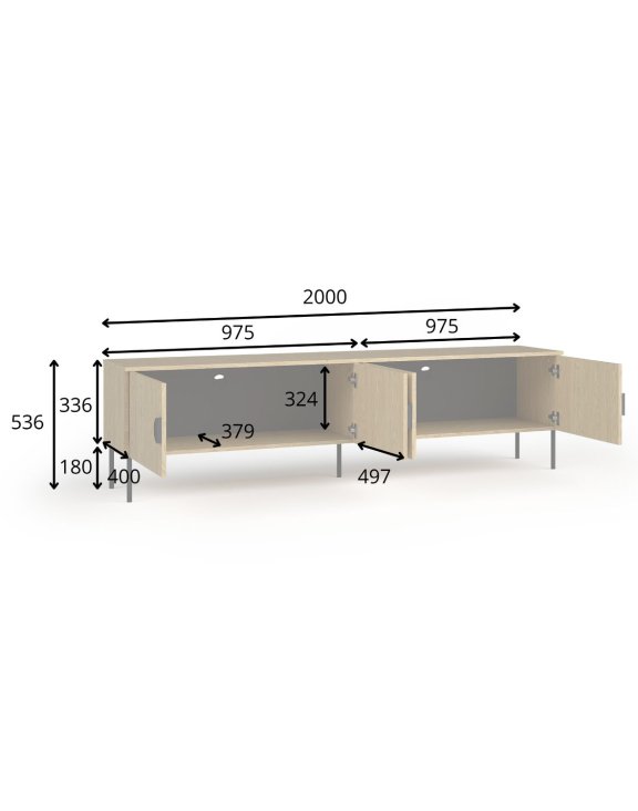 Szafka RTV Mond 09 Dąb Baltic 200 cm