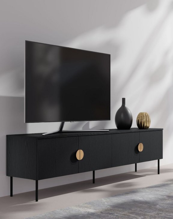 Szafka RTV Mond 09 Czarna 200 cm
