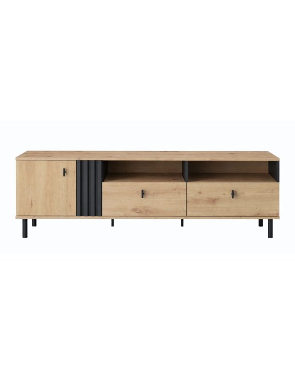 szafka rtv madis b 165 cm dąb artisan antracyt