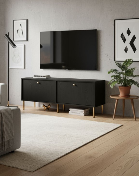 szafka rtv tokyo 2 czarny 120 cm 2k typ 302