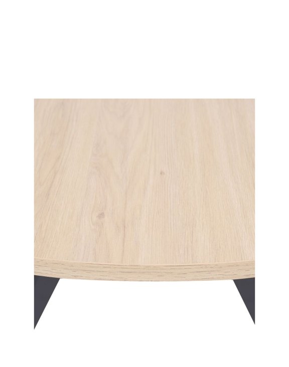 stół rozkładany do jadalni tavo 100-140x100 cm, dąb naturalny z czarnymi nogami