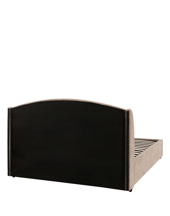 eleganckie łóżko dwuosobowe tapicerowane Venazio z pojemnikiem 160x200, taupe