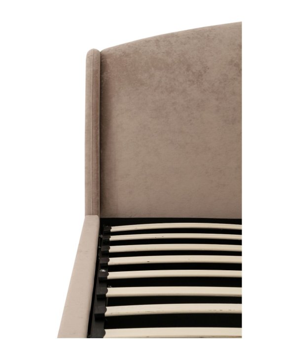 eleganckie łóżko dwuosobowe tapicerowane Venazio z pojemnikiem 160x200, taupe